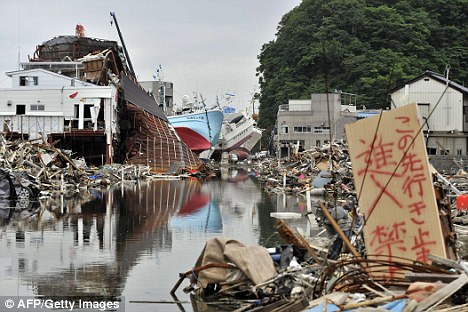 Still in ruins: The disaster zone in Kesennuma, Miyagi prefecture, on June 18, 2011, 100 days after the earthquake and tsunami 